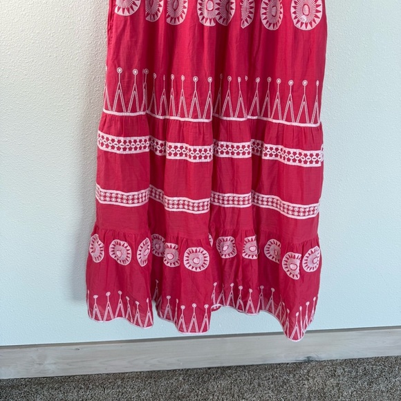 New Oliphant Soleil Red Flirty V-Neck Maxi Dress NWT Boho Casual Women’s Small - Picture 11 of 16